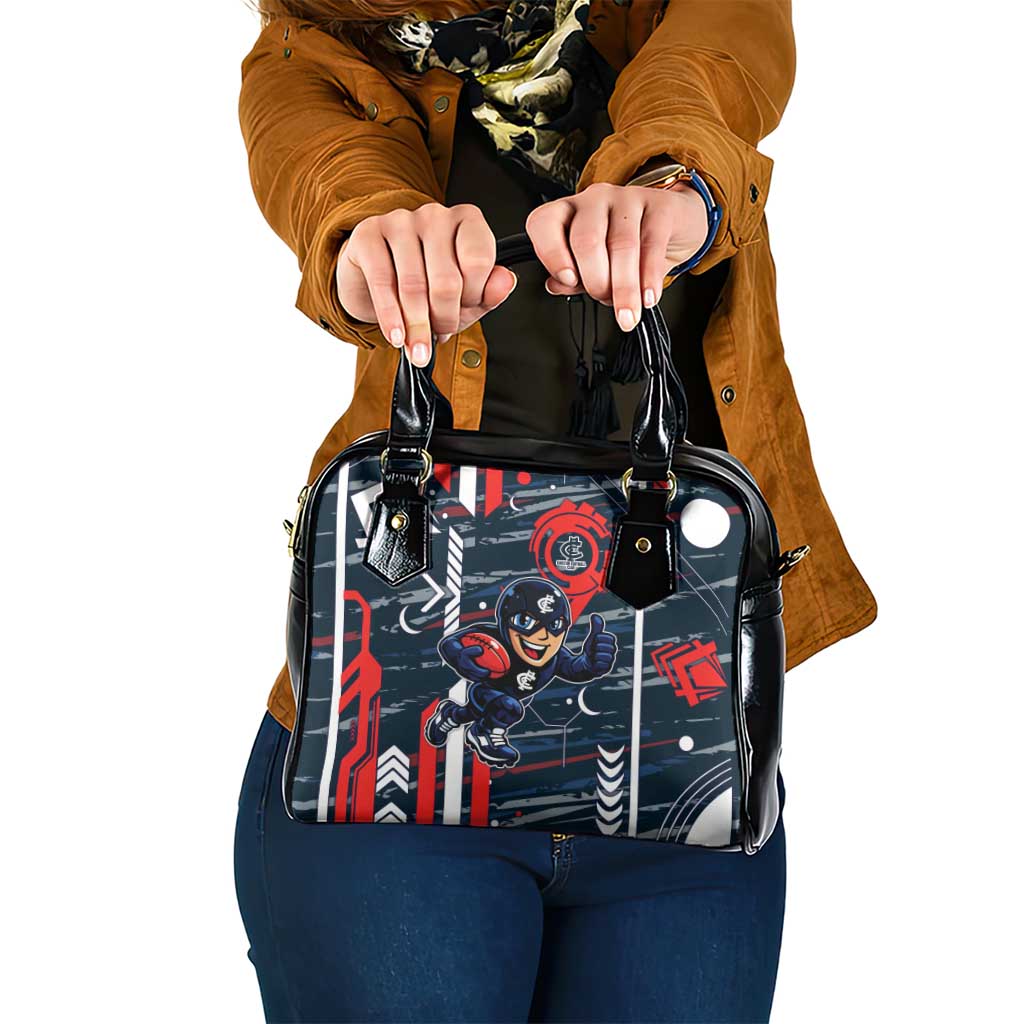 Carlton Football Club Shoulder Handbag Mascot Cartoon Football Illustration Style