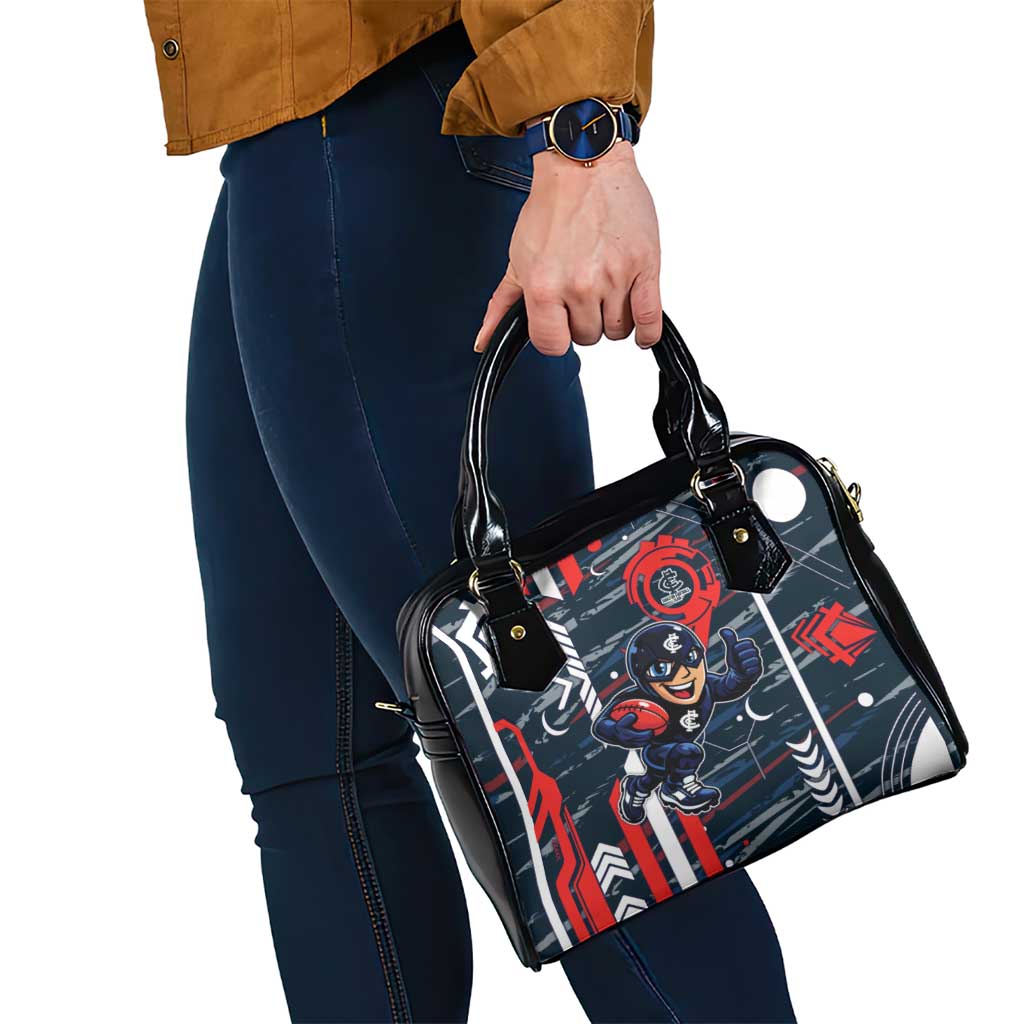 Carlton Football Club Shoulder Handbag Mascot Cartoon Football Illustration Style