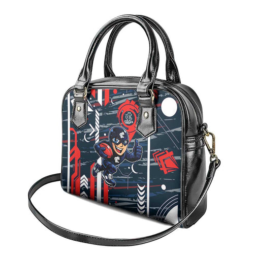 Carlton Football Club Shoulder Handbag Mascot Cartoon Football Illustration Style