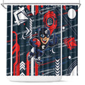 Carlton Football Club Shower Curtain Mascot Cartoon Football Illustration Style