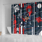 Carlton Football Club Shower Curtain Mascot Cartoon Football Illustration Style