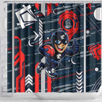 Carlton Football Club Shower Curtain Mascot Cartoon Football Illustration Style