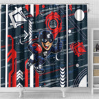 Carlton Football Club Shower Curtain Mascot Cartoon Football Illustration Style