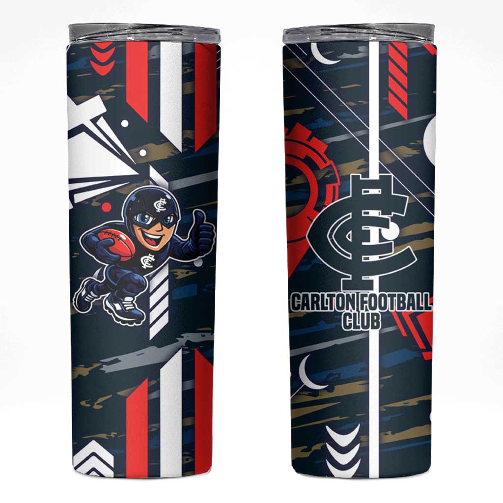 Carlton Football Club Skinny Tumbler Mascot Cartoon Football Illustration Style