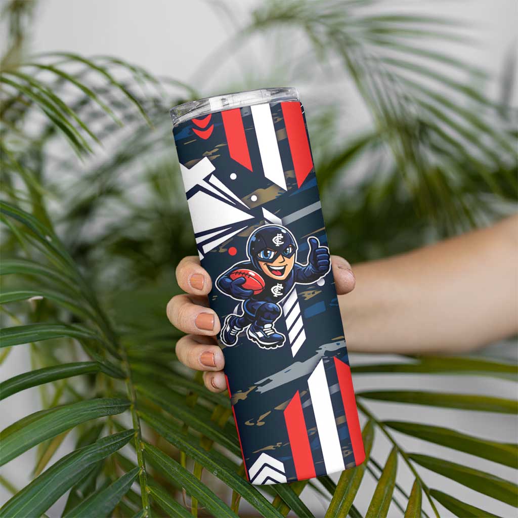 Carlton Football Club Skinny Tumbler Mascot Cartoon Football Illustration Style