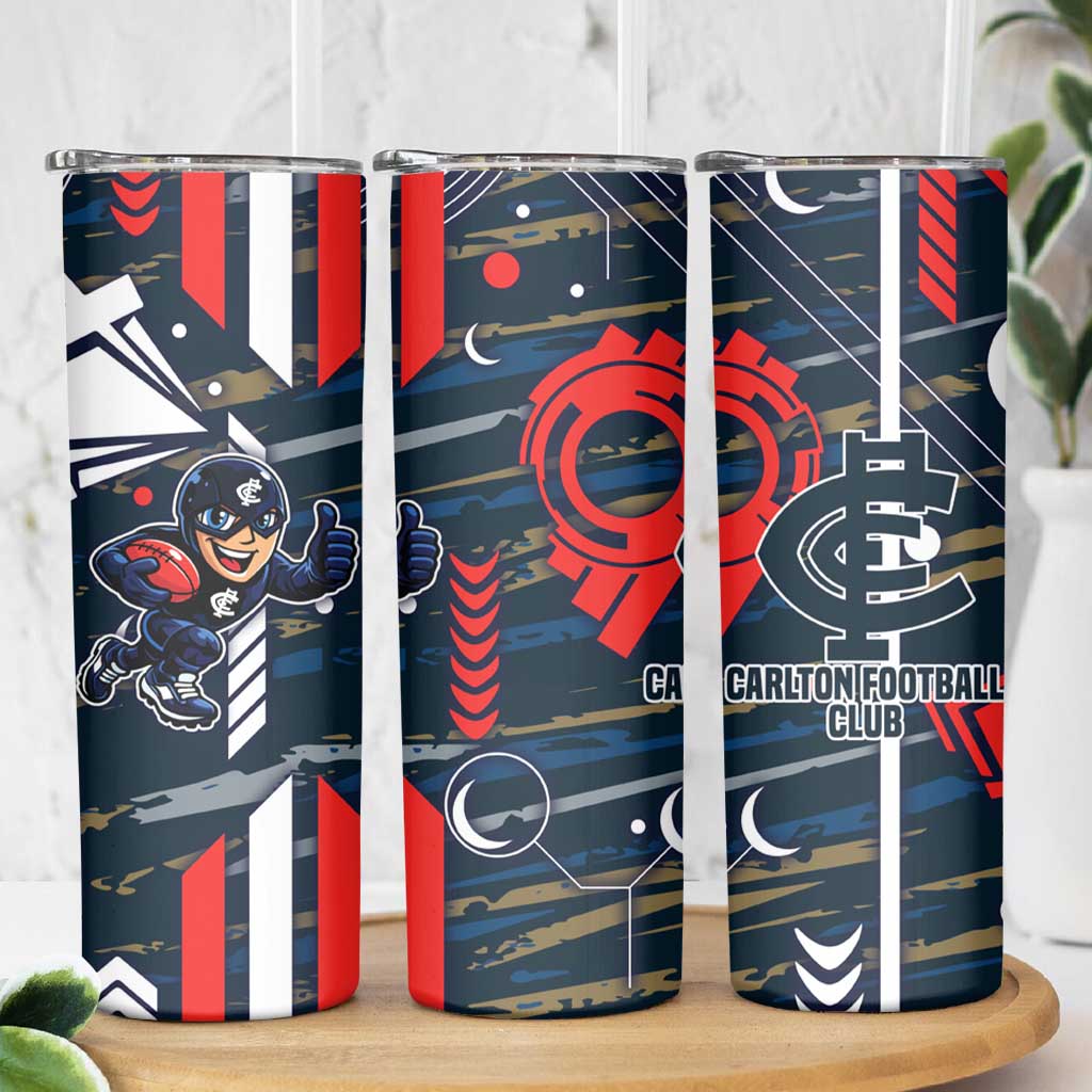 Carlton Football Club Skinny Tumbler Mascot Cartoon Football Illustration Style