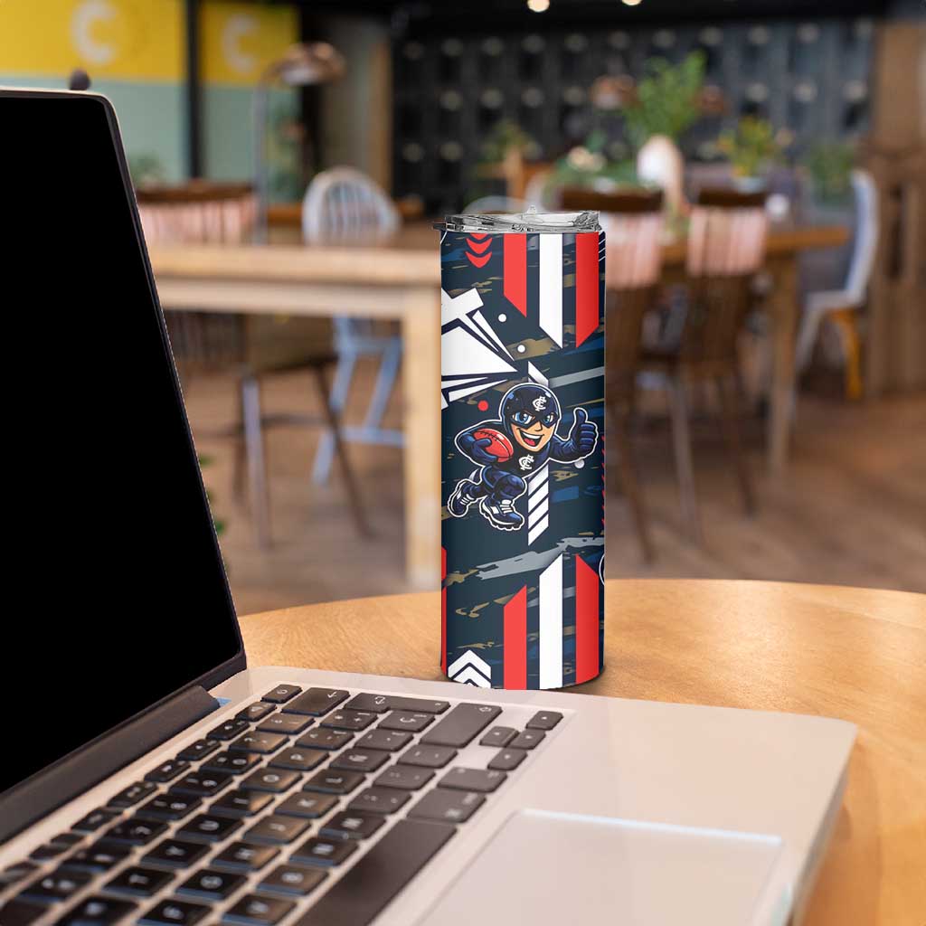 Carlton Football Club Skinny Tumbler Mascot Cartoon Football Illustration Style