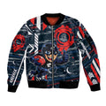 Carlton Football Club Sleeve Zip Bomber Jacket Mascot Cartoon Football Illustration Style