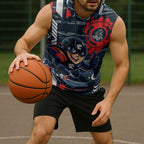 Carlton Football Club Sleeveless Hoodie Mascot Cartoon Football Illustration Style