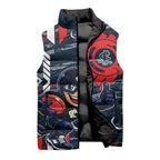 Carlton Football Club Sleeveless Puffer Jacket Mascot Cartoon Football Illustration Style
