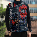 Carlton Football Club Sleeveless Puffer Jacket Mascot Cartoon Football Illustration Style