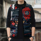Carlton Football Club Sleeveless Puffer Jacket Mascot Cartoon Football Illustration Style