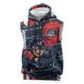 Carlton Football Club Sleeveless Zip Hoodie Mascot Cartoon Football Illustration Style