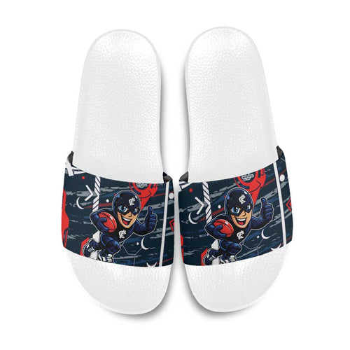 Carlton Football Club Slide Sandals Mascot Cartoon Football Illustration Style