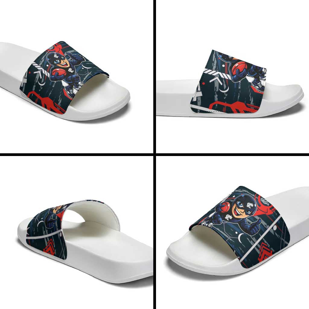 Carlton Football Club Slide Sandals Mascot Cartoon Football Illustration Style