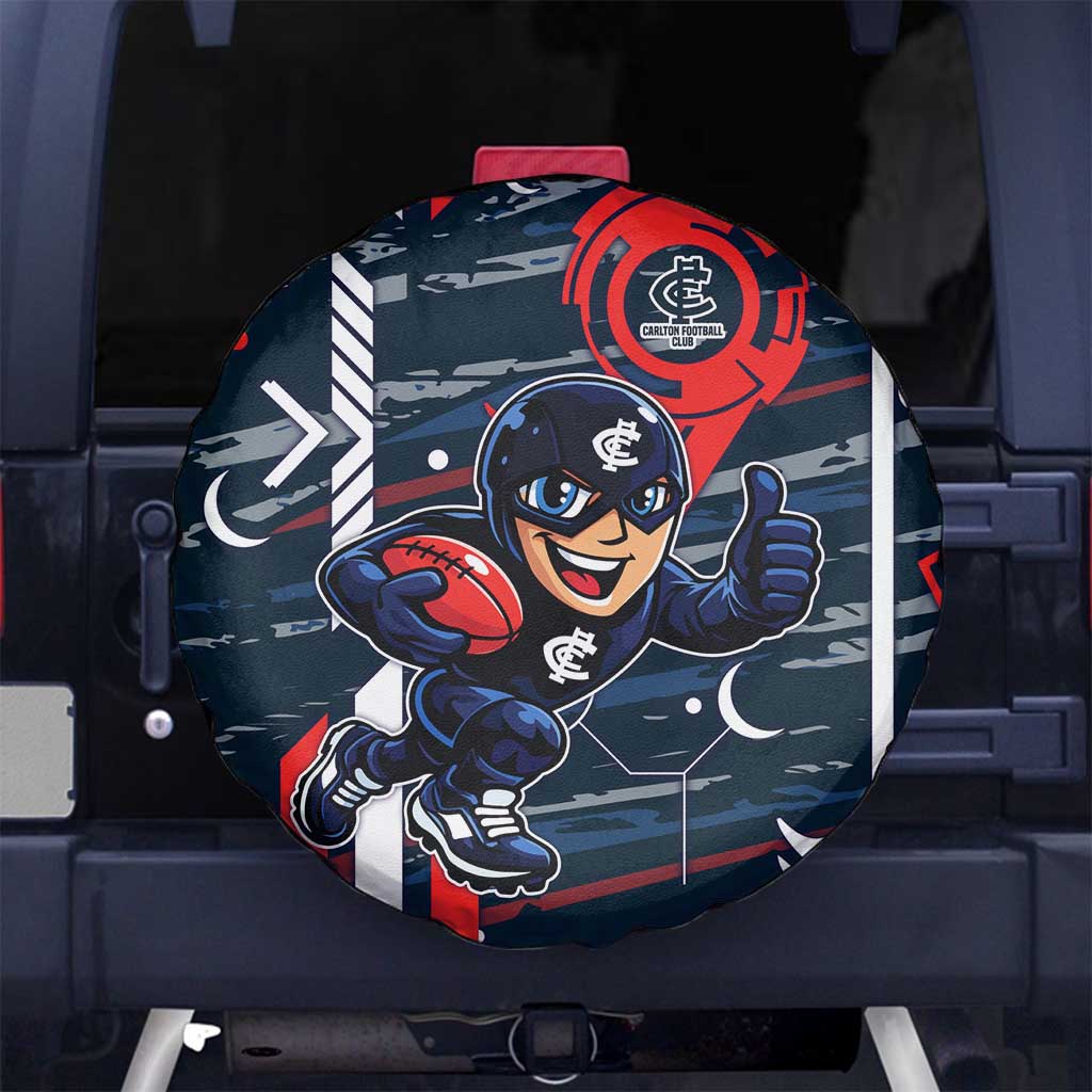 Carlton Football Club Spare Tire Cover Mascot Cartoon Football Illustration Style