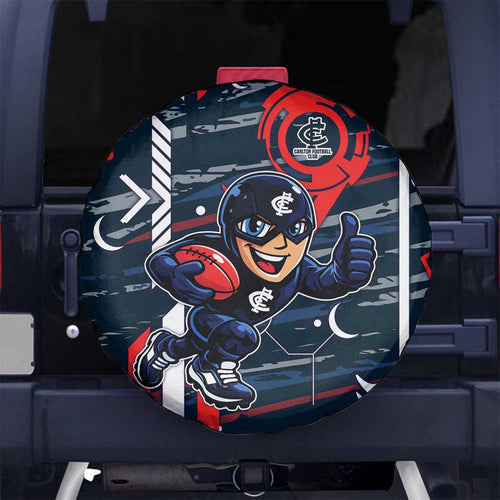 Carlton Football Club Spare Tire Cover Mascot Cartoon Football Illustration Style