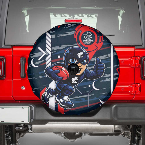 Carlton Football Club Spare Tire Cover Mascot Cartoon Football Illustration Style