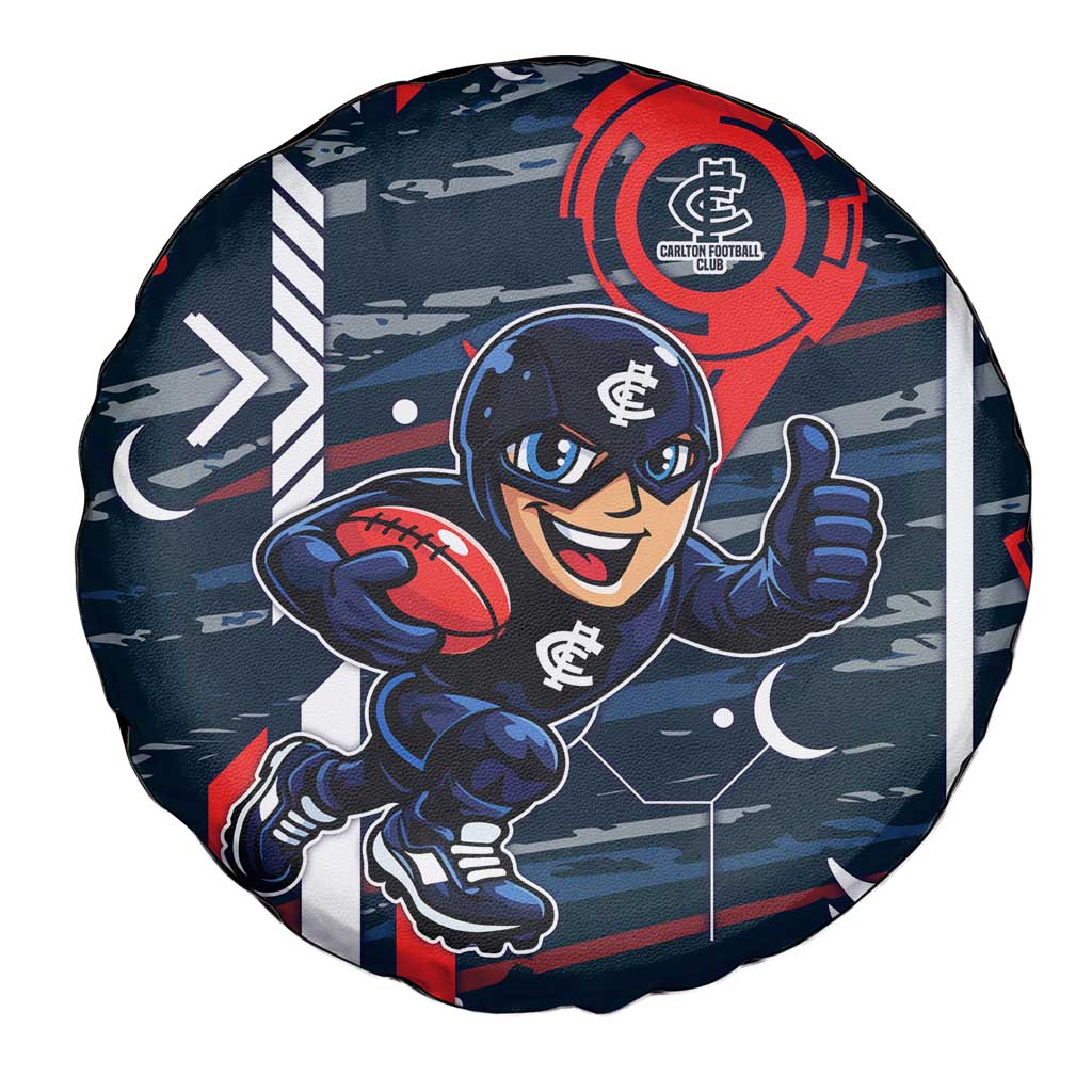 Carlton Football Club Spare Tire Cover Mascot Cartoon Football Illustration Style