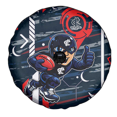 Carlton Football Club Spare Tire Cover Mascot Cartoon Football Illustration Style
