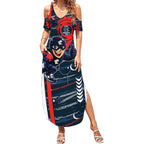 Carlton Football Club Summer Maxi Dress Mascot Cartoon Football Illustration Style
