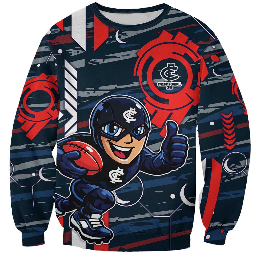Carlton Football Club Sweatshirt Mascot Cartoon Football Illustration Style