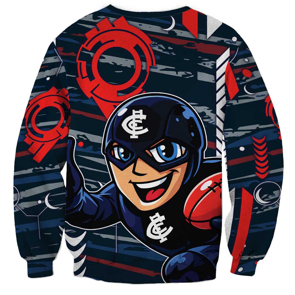 Carlton Football Club Sweatshirt Mascot Cartoon Football Illustration Style