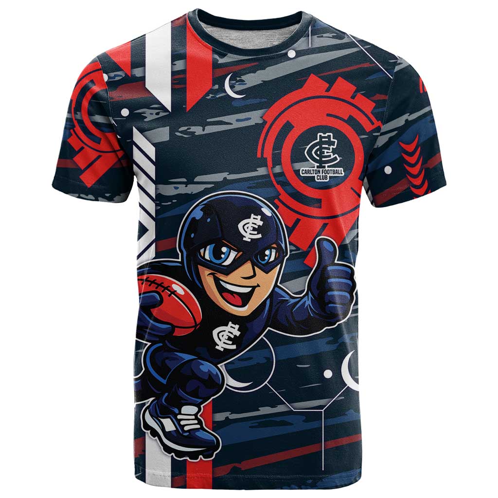 Carlton Football Club T Shirt Mascot Cartoon Football Illustration Style