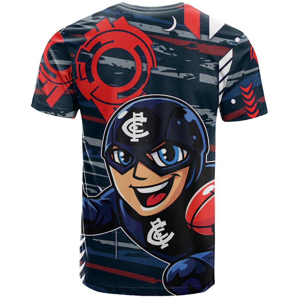 Carlton Football Club T Shirt Mascot Cartoon Football Illustration Style