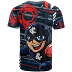 Carlton Football Club T Shirt Mascot Cartoon Football Illustration Style