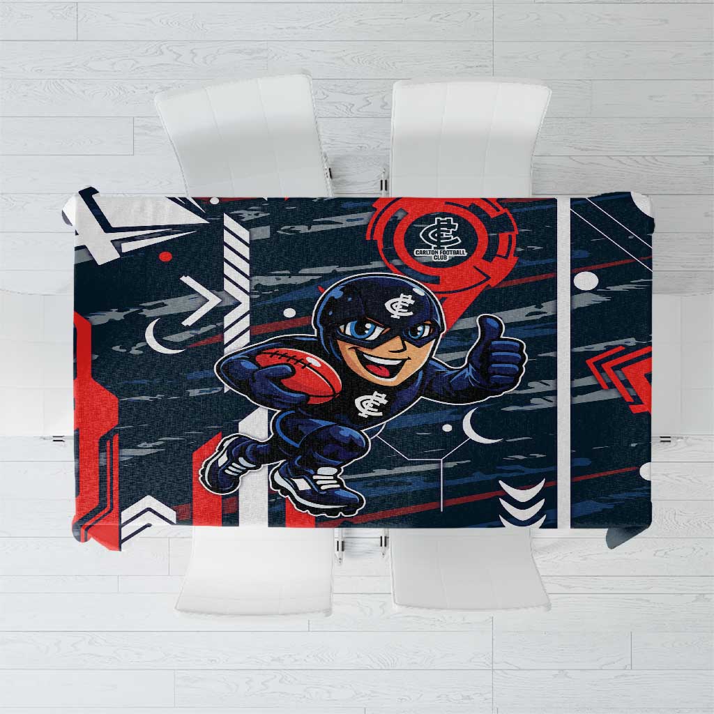Carlton Football Club Tablecloth Mascot Cartoon Football Illustration Style