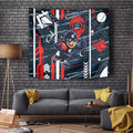 Carlton Football Club Tapestry Mascot Cartoon Football Illustration Style