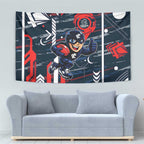 Carlton Football Club Tapestry Mascot Cartoon Football Illustration Style