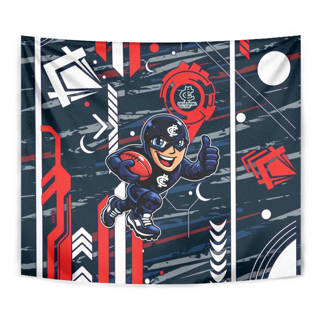 Carlton Football Club Tapestry Mascot Cartoon Football Illustration Style