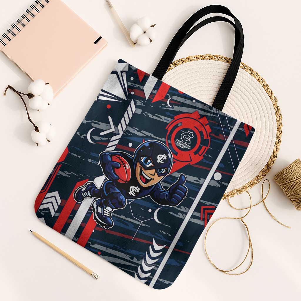 Carlton Football Club Tote Bag Mascot Cartoon Football Illustration Style