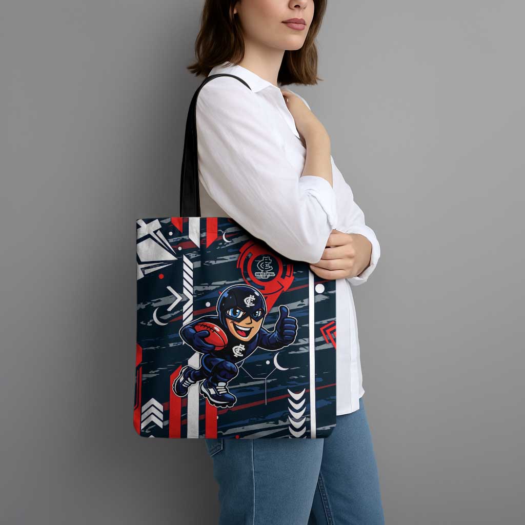 Carlton Football Club Tote Bag Mascot Cartoon Football Illustration Style