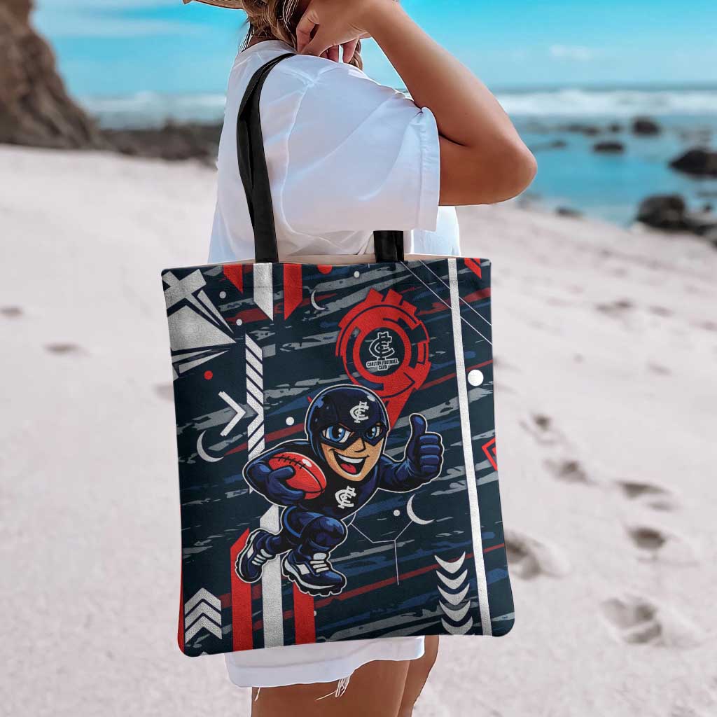 Carlton Football Club Tote Bag Mascot Cartoon Football Illustration Style
