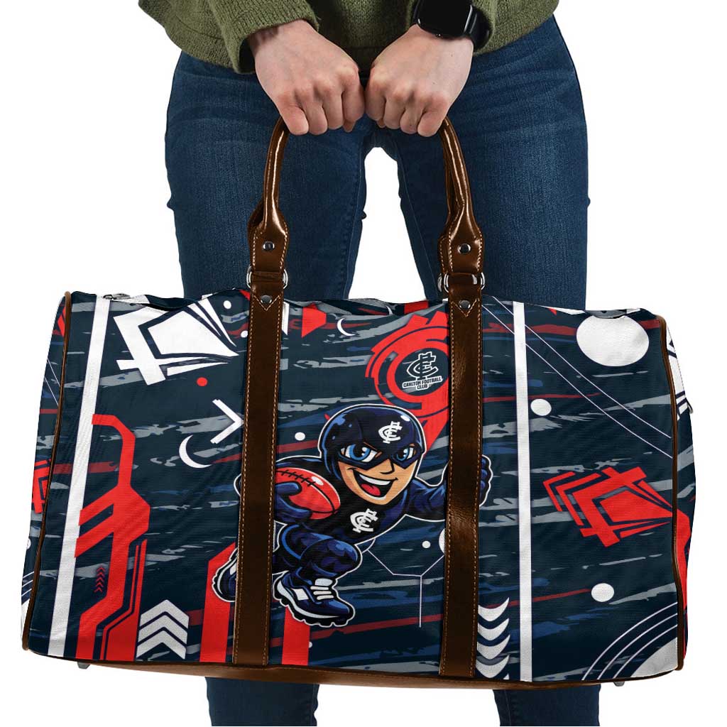 Carlton Football Club Travel Bag Mascot Cartoon Football Illustration Style