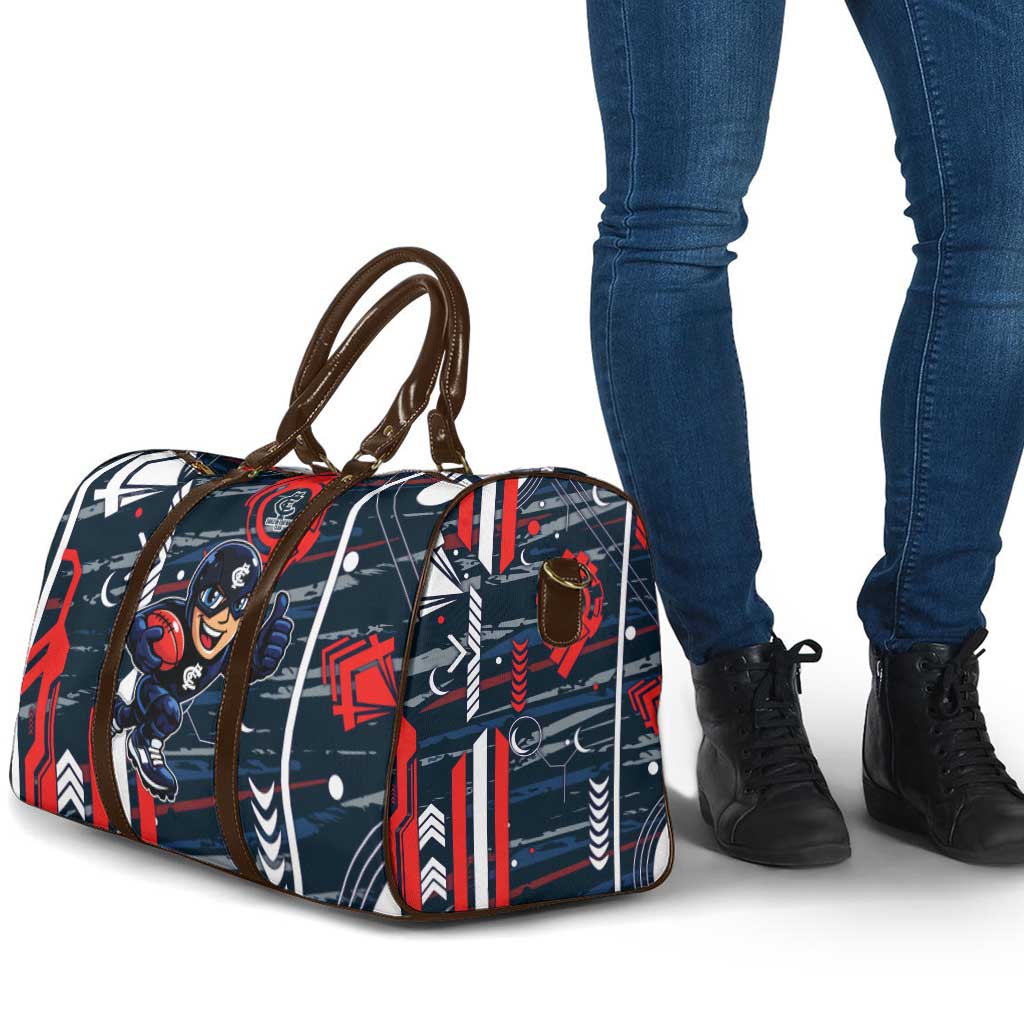 Carlton Football Club Travel Bag Mascot Cartoon Football Illustration Style