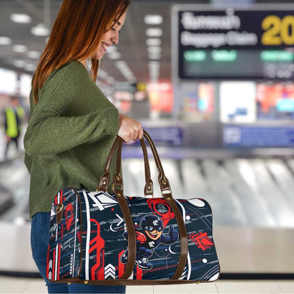 Carlton Football Club Travel Bag Mascot Cartoon Football Illustration Style