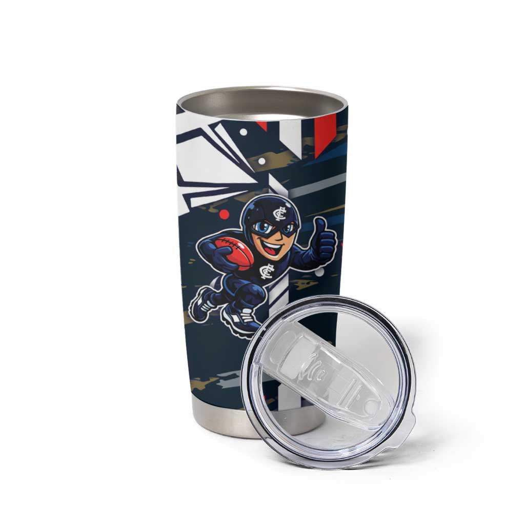 Carlton Football Club Tumbler Cup Mascot Cartoon Football Illustration Style