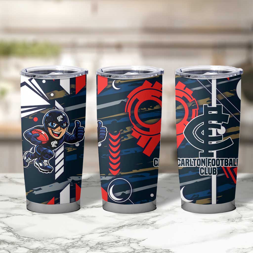 Carlton Football Club Tumbler Cup Mascot Cartoon Football Illustration Style