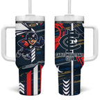 Carlton Football Club Tumbler With Handle Mascot Cartoon Football Illustration Style