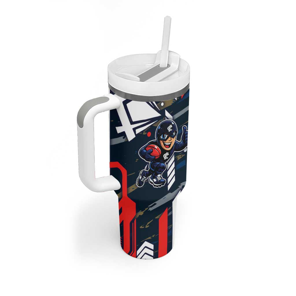 Carlton Football Club Tumbler With Handle Mascot Cartoon Football Illustration Style