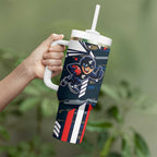 Carlton Football Club Tumbler With Handle Mascot Cartoon Football Illustration Style