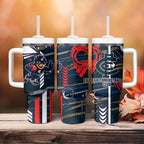 Carlton Football Club Tumbler With Handle Mascot Cartoon Football Illustration Style