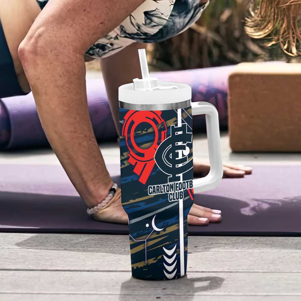 Carlton Football Club Tumbler With Handle Mascot Cartoon Football Illustration Style