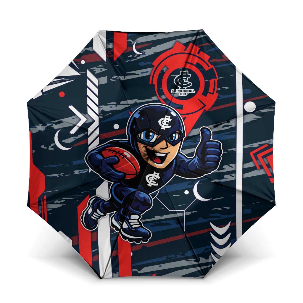 Carlton Football Club Umbrella Mascot Cartoon Football Illustration Style