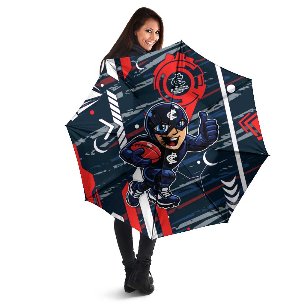 Carlton Football Club Umbrella Mascot Cartoon Football Illustration Style