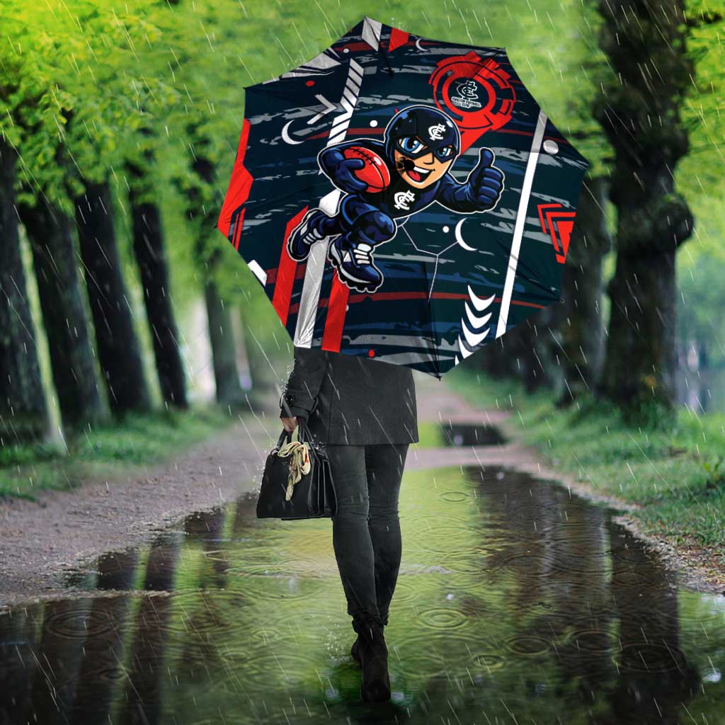 Carlton Football Club Umbrella Mascot Cartoon Football Illustration Style